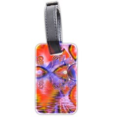 Crystal Star Dance, Abstract Purple Orange Luggage Tag (Two Sides) from ArtsNow.com Back