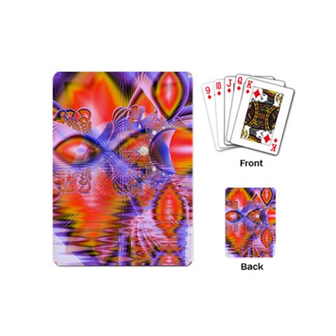 Crystal Star Dance, Abstract Purple Orange Playing Cards (Mini) from ArtsNow.com Back