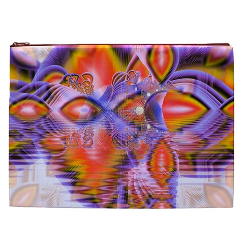 Crystal Star Dance, Abstract Purple Orange Cosmetic Bag (XXL) from ArtsNow.com Front