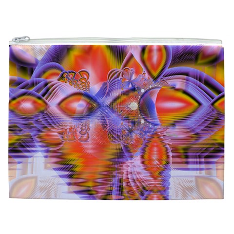 Crystal Star Dance, Abstract Purple Orange Cosmetic Bag (XXL) from ArtsNow.com Front