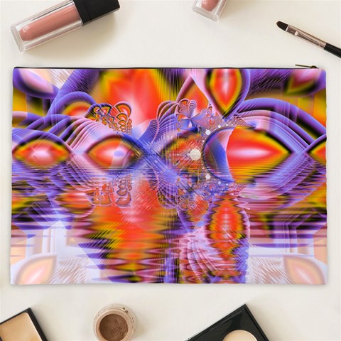 Crystal Star Dance, Abstract Purple Orange Cosmetic Bag (XXL) from ArtsNow.com Back