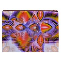 Crystal Star Dance, Abstract Purple Orange Cosmetic Bag (XXL) from ArtsNow.com Back