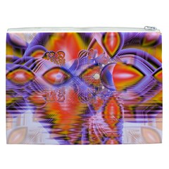 Crystal Star Dance, Abstract Purple Orange Cosmetic Bag (XXL) from ArtsNow.com Back