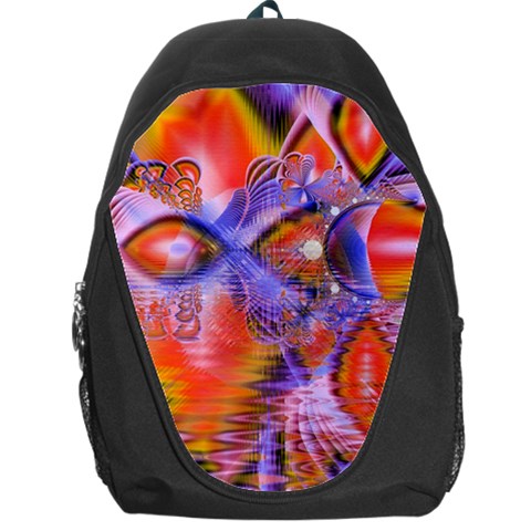 Crystal Star Dance, Abstract Purple Orange Backpack Bag from ArtsNow.com Front