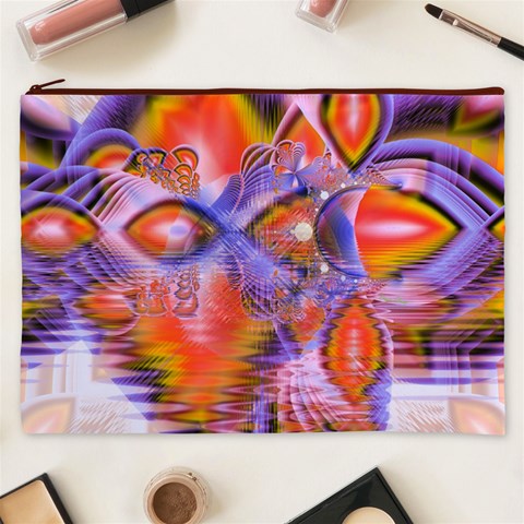 Crystal Star Dance, Abstract Purple Orange Cosmetic Bag (XXXL) from ArtsNow.com Front