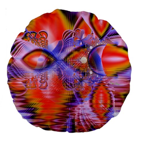 Crystal Star Dance, Abstract Purple Orange 18  Premium Round Cushion  from ArtsNow.com Front