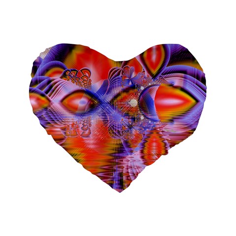 Crystal Star Dance, Abstract Purple Orange 16  Premium Heart Shape Cushion  from ArtsNow.com Front