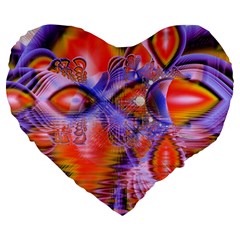 Crystal Star Dance, Abstract Purple Orange 19  Premium Heart Shape Cushion from ArtsNow.com Front