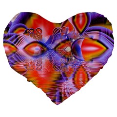 Crystal Star Dance, Abstract Purple Orange 19  Premium Heart Shape Cushion from ArtsNow.com Back