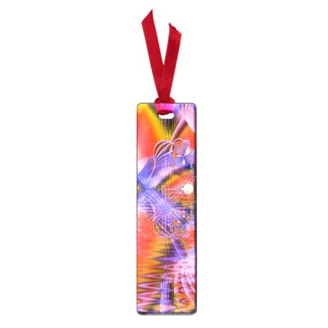 Crystal Star Dance, Abstract Purple Orange Small Bookmark from ArtsNow.com Front