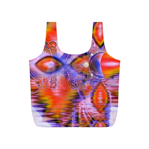 Crystal Star Dance, Abstract Purple Orange Reusable Bag (S) from ArtsNow.com Front