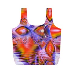 Crystal Star Dance, Abstract Purple Orange Reusable Bag (M) from ArtsNow.com Front