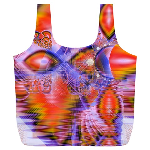 Crystal Star Dance, Abstract Purple Orange Reusable Bag (XL) from ArtsNow.com Back