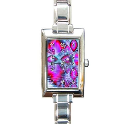 Crystal Northern Lights Palace, Abstract Ice  Rectangular Italian Charm Watch from ArtsNow.com Front