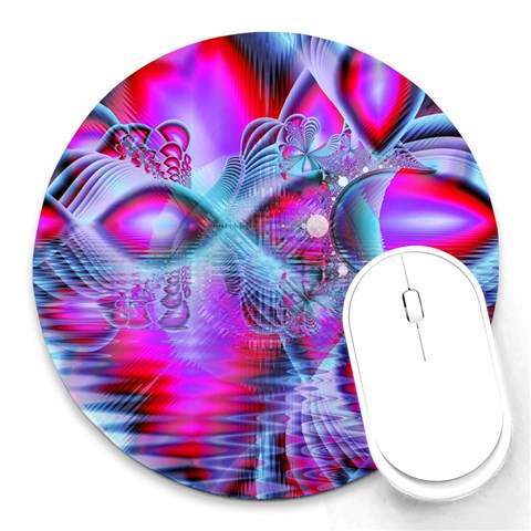 Crystal Northern Lights Palace, Abstract Ice  8  Mouse Pad (Round) from ArtsNow.com Front