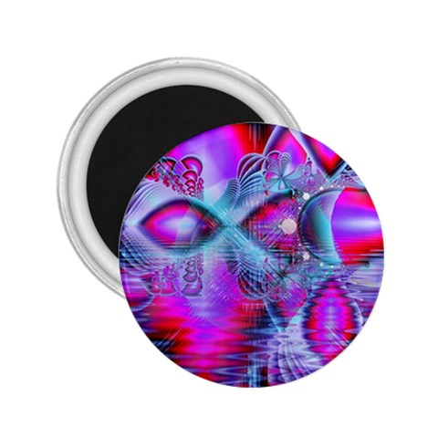 Crystal Northern Lights Palace, Abstract Ice  2.25  Button Magnet from ArtsNow.com Front