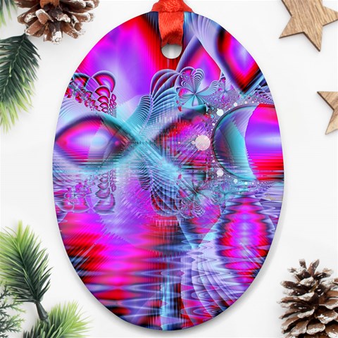 Crystal Northern Lights Palace, Abstract Ice  Oval Ornament from ArtsNow.com Front