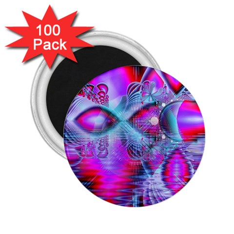 Crystal Northern Lights Palace, Abstract Ice  2.25  Button Magnet (100 pack) from ArtsNow.com Front