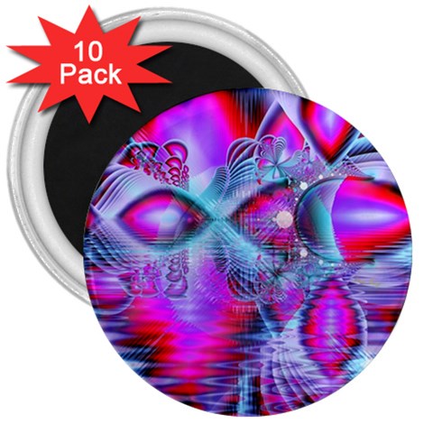 Crystal Northern Lights Palace, Abstract Ice  3  Button Magnet (10 pack) from ArtsNow.com Front