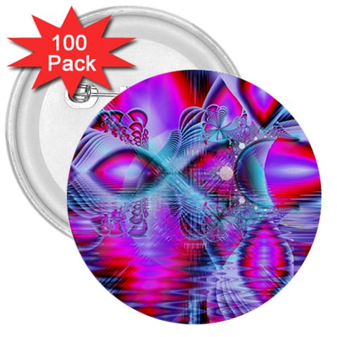 Crystal Northern Lights Palace, Abstract Ice  3  Button (100 pack) from ArtsNow.com Front