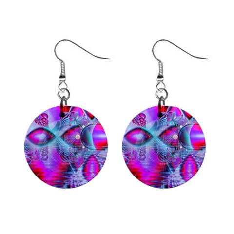 Crystal Northern Lights Palace, Abstract Ice  Mini Button Earrings from ArtsNow.com Front