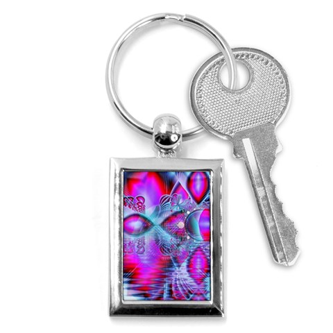 Crystal Northern Lights Palace, Abstract Ice  Key Chain (Rectangle) from ArtsNow.com Front