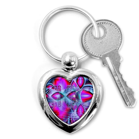 Crystal Northern Lights Palace, Abstract Ice  Key Chain (Heart) from ArtsNow.com Front