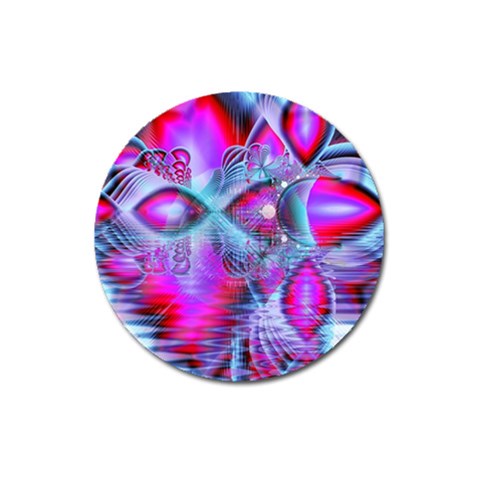 Crystal Northern Lights Palace, Abstract Ice  Magnet 3  (Round) from ArtsNow.com Front