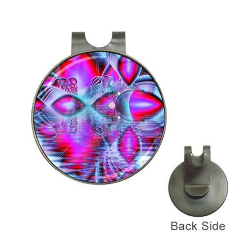 Crystal Northern Lights Palace, Abstract Ice  Hat Clip with Golf Ball Marker from ArtsNow.com Front