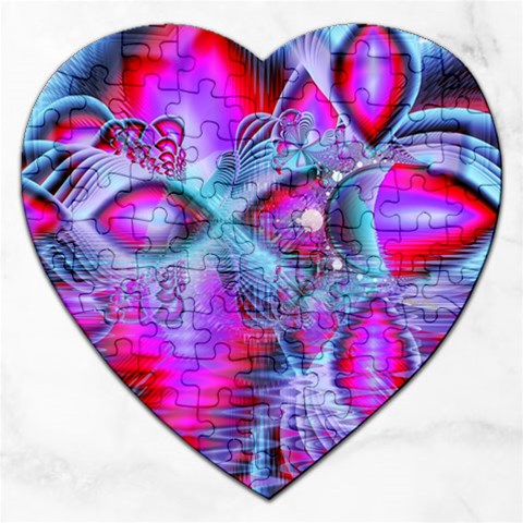 Crystal Northern Lights Palace, Abstract Ice  Jigsaw Puzzle (Heart) from ArtsNow.com Front