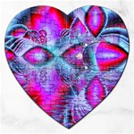 Crystal Northern Lights Palace, Abstract Ice  Jigsaw Puzzle (Heart)