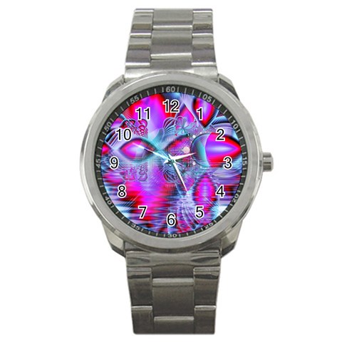 Crystal Northern Lights Palace, Abstract Ice  Sport Metal Watch from ArtsNow.com Front