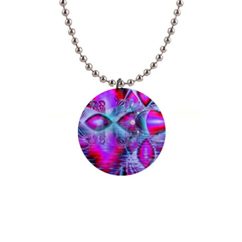 Crystal Northern Lights Palace, Abstract Ice  Button Necklace from ArtsNow.com Front