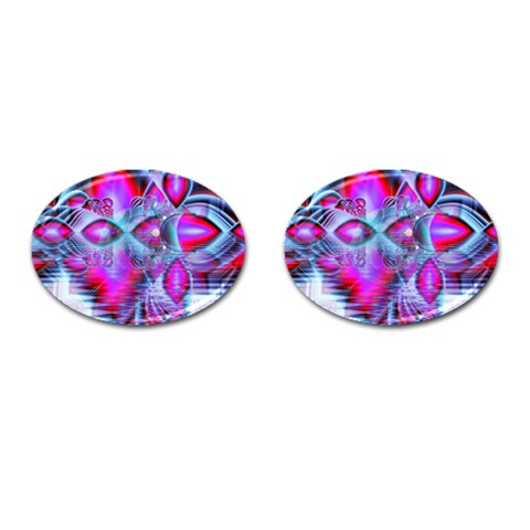 Crystal Northern Lights Palace, Abstract Ice  Cufflinks (Oval) from ArtsNow.com Front(Pair)