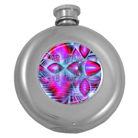 Crystal Northern Lights Palace, Abstract Ice  Hip Flask (Round) from ArtsNow.com Front