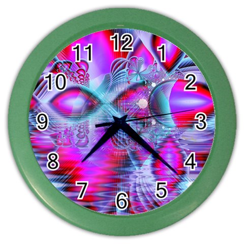 Crystal Northern Lights Palace, Abstract Ice  Wall Clock (Color) from ArtsNow.com Front