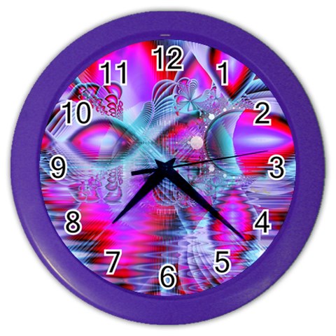 Crystal Northern Lights Palace, Abstract Ice  Wall Clock (Color) from ArtsNow.com Front