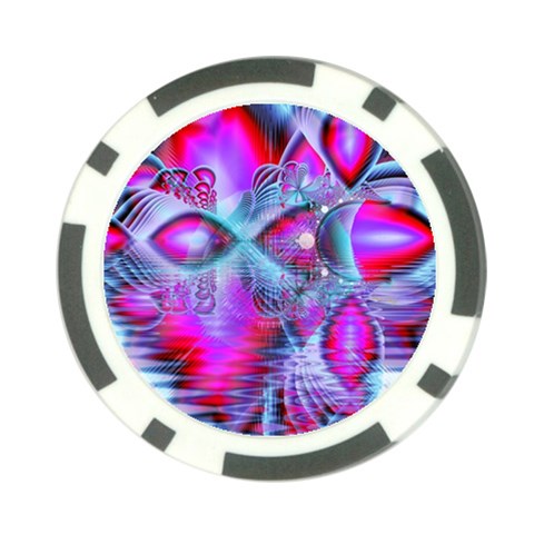 Crystal Northern Lights Palace, Abstract Ice  Poker Chip from ArtsNow.com Front