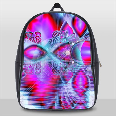 Crystal Northern Lights Palace, Abstract Ice  School Bag (Large) from ArtsNow.com Front