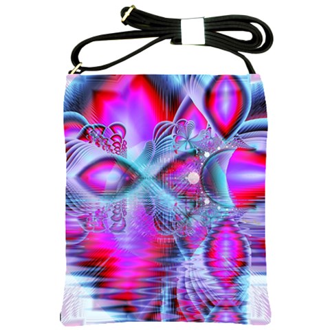 Crystal Northern Lights Palace, Abstract Ice  Shoulder Sling Bag from ArtsNow.com Front