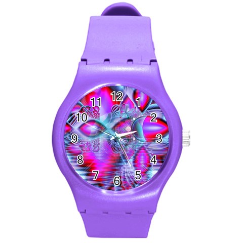 Crystal Northern Lights Palace, Abstract Ice  Plastic Sport Watch (Medium) from ArtsNow.com Front