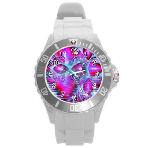 Crystal Northern Lights Palace, Abstract Ice  Plastic Sport Watch (Large) from ArtsNow.com Front