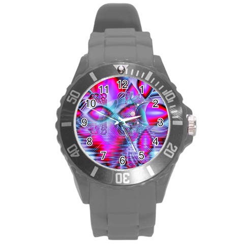 Crystal Northern Lights Palace, Abstract Ice  Plastic Sport Watch (Large) from ArtsNow.com Front