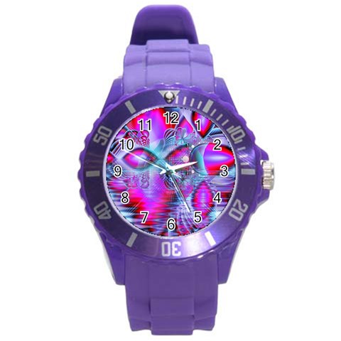 Crystal Northern Lights Palace, Abstract Ice  Plastic Sport Watch (Large) from ArtsNow.com Front