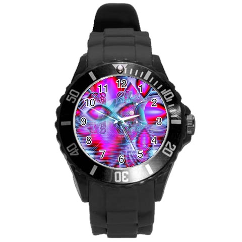 Crystal Northern Lights Palace, Abstract Ice  Plastic Sport Watch (Large) from ArtsNow.com Front