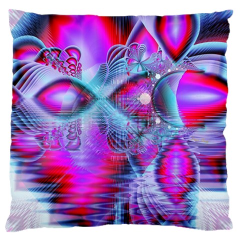 Crystal Northern Lights Palace, Abstract Ice  Large Cushion Case (Two Sided)  from ArtsNow.com Back