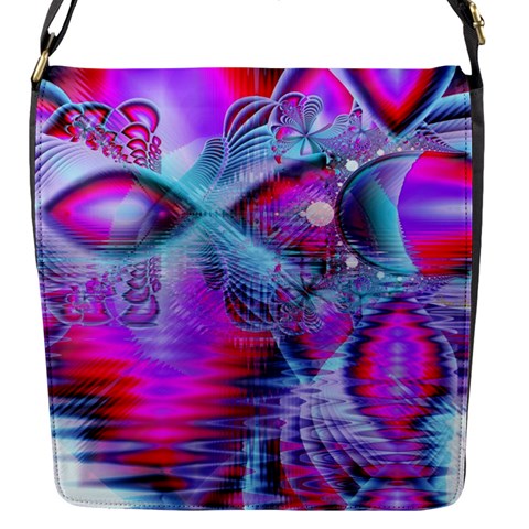 Crystal Northern Lights Palace, Abstract Ice  Flap Closure Messenger Bag (Small) from ArtsNow.com Front