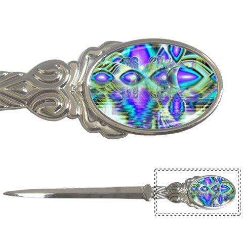 Abstract Peacock Celebration, Golden Violet Teal Letter Opener from ArtsNow.com Front