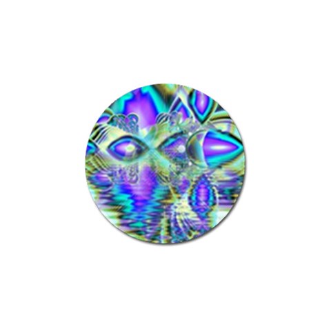 Abstract Peacock Celebration, Golden Violet Teal Golf Ball Marker from ArtsNow.com Front