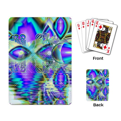 Abstract Peacock Celebration, Golden Violet Teal Playing Cards Single Design from ArtsNow.com Back